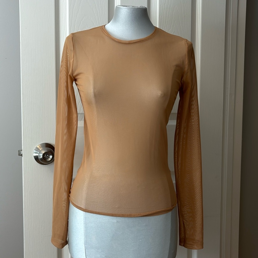 Zara mesh tan layer top